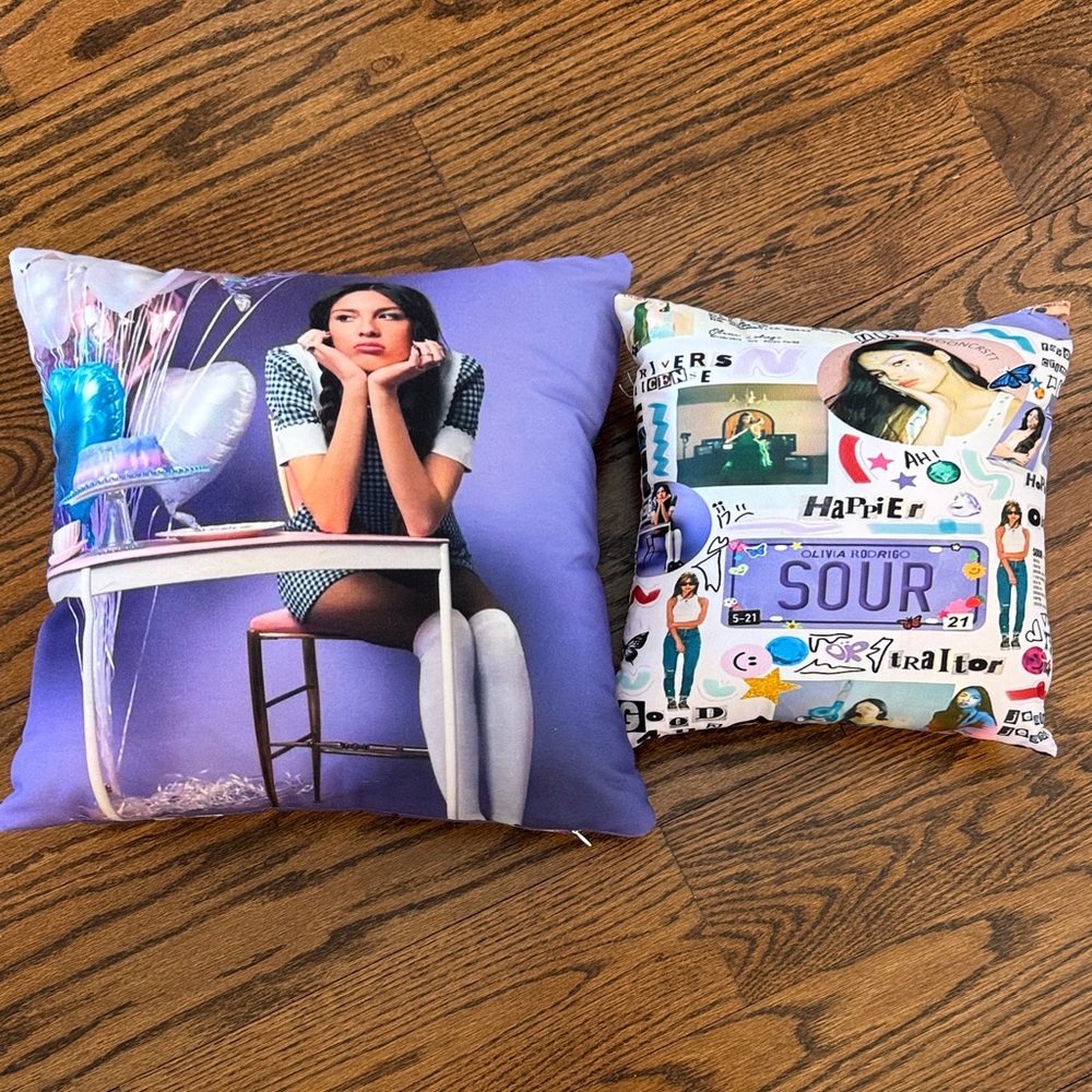 Olivia Rodrigo Stylish Kids Pillow Set with Graphic Design. Washable covers